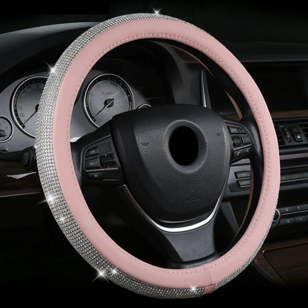 Kormányvédő 37-39cm rózsaszín-strasszköves 20310