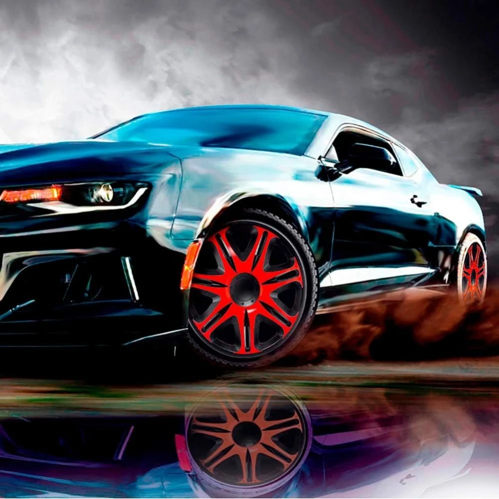 Dísztárcsa (16)  Nascar Red-Black 4db-os garnitúra