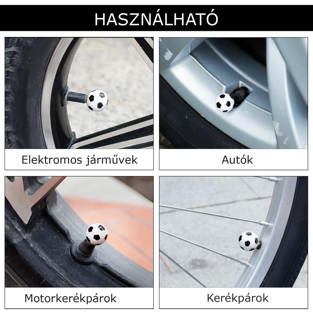 Focilabda formájú szelepsapka 4db Maxeed 8232D