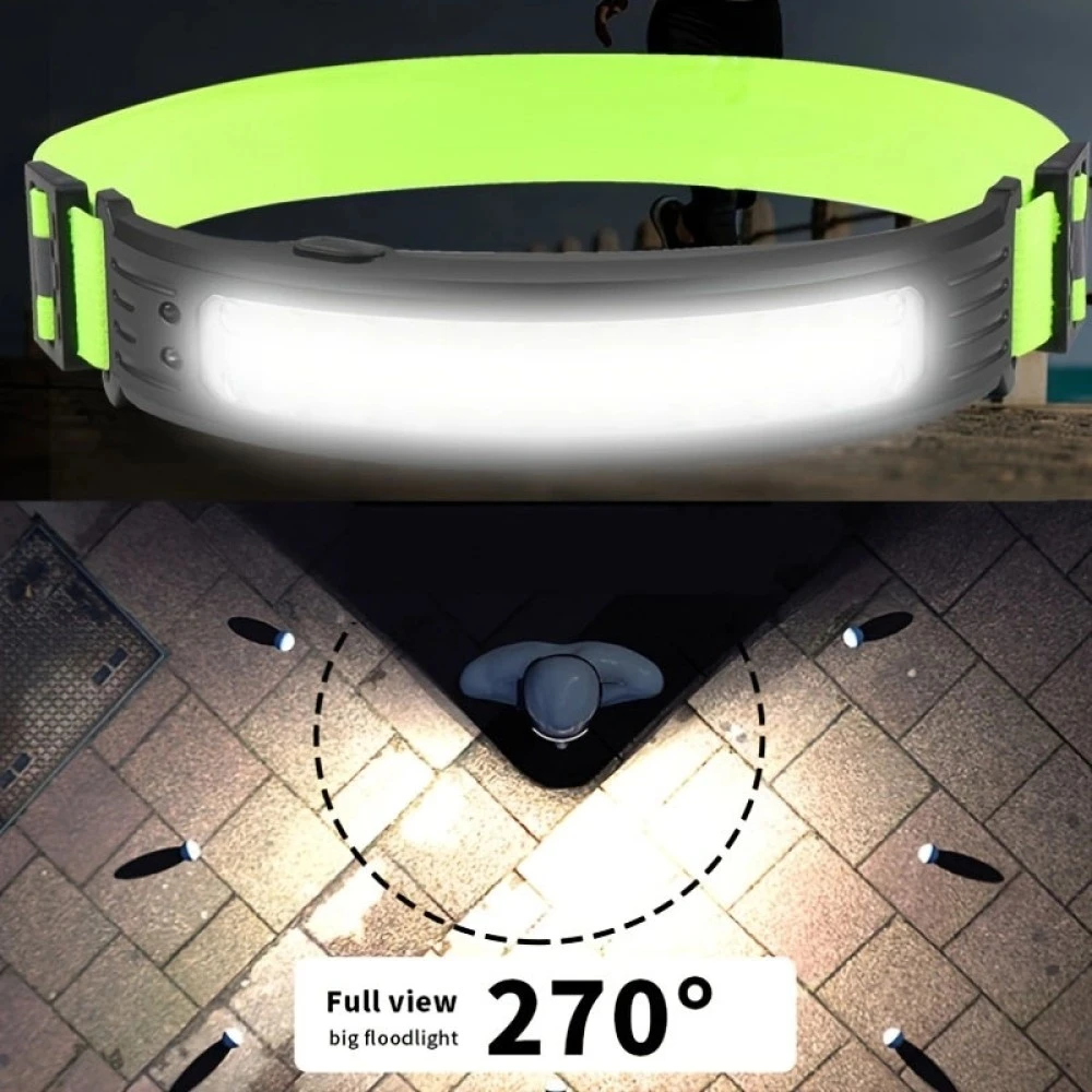 Mozgásérzékelős COB LED-es fejlámpa vészvilágítással Autolife 27099