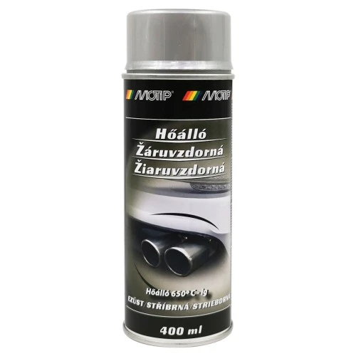Ezüst színű hőálló festék spray 650°C-ig 400 ml Motip 004032