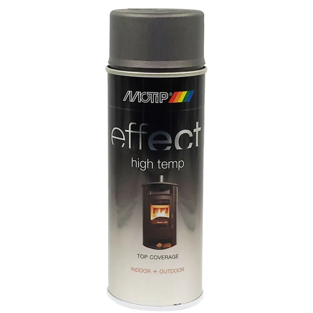 Hőálló, kül- és beltéri antracid szürke festék (800°C) 400 ml Motip 302403