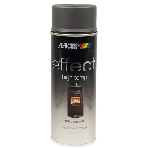 Hőálló, kül- és beltéri antracid szürke festék (800°C) 400 ml Motip 302403