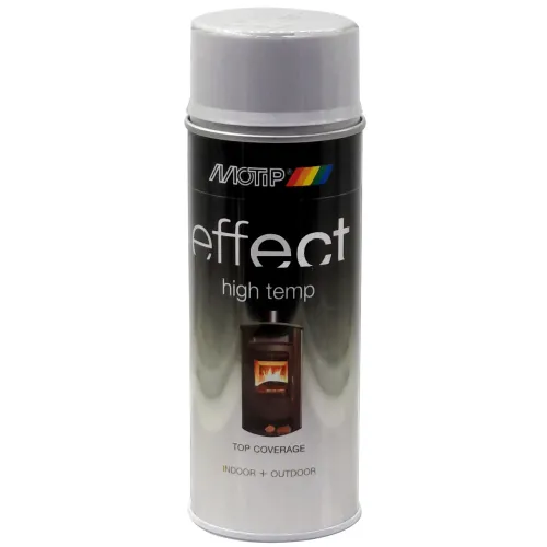 Hőálló, kül- és beltéri ezüst festék (800°C) 400 ml Motip 302402