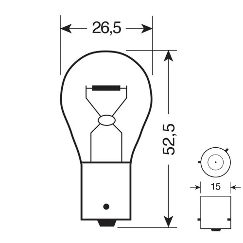 Izzó 12V/21W PY21W BAU15s (irányjelző) króm/narancssárga Lampa 58067