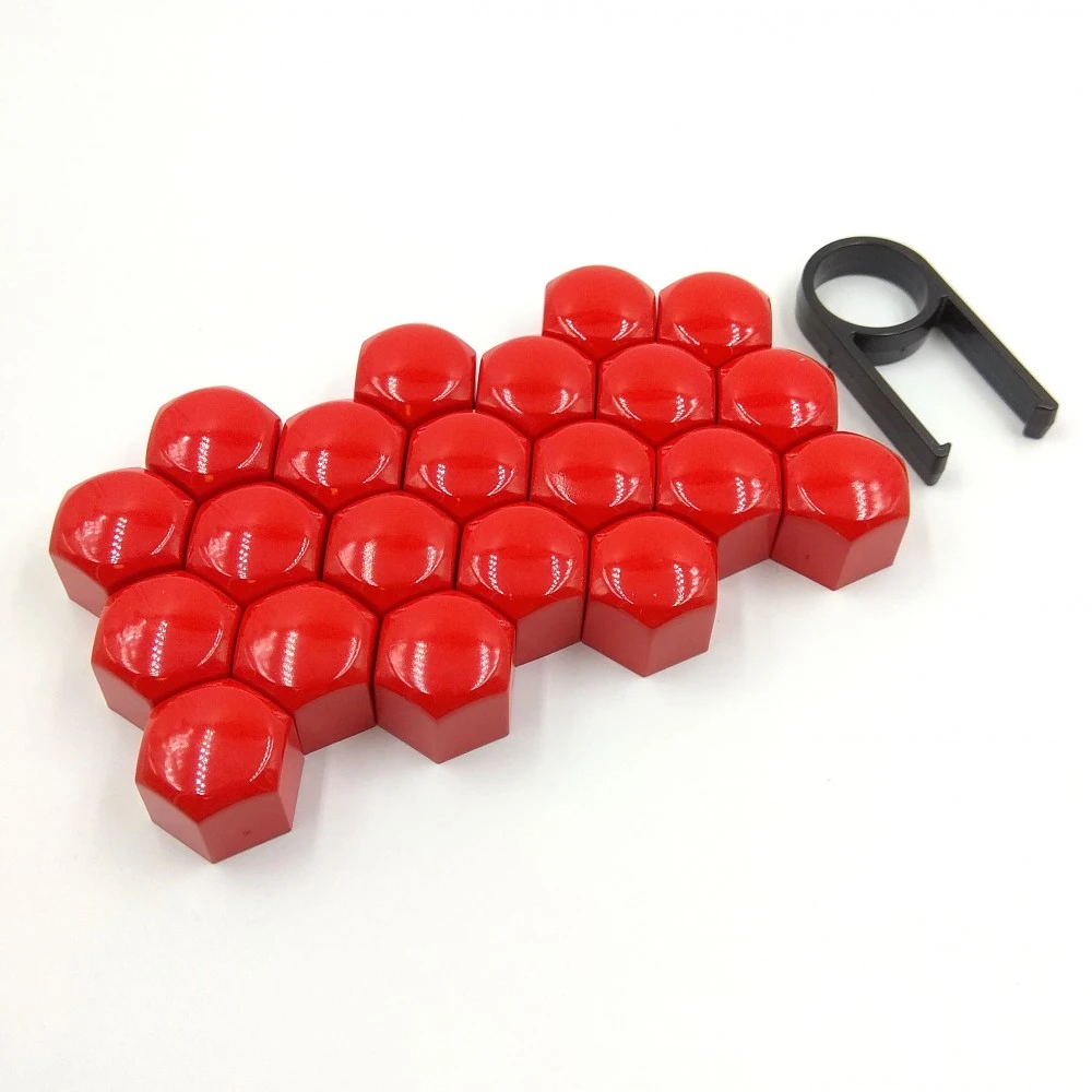 Kerékcsavar kupak szett 19mm 20+1db piros