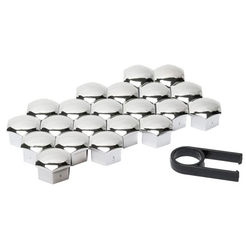 Kerékcsavar kupak szett 21mm 20+1db króm