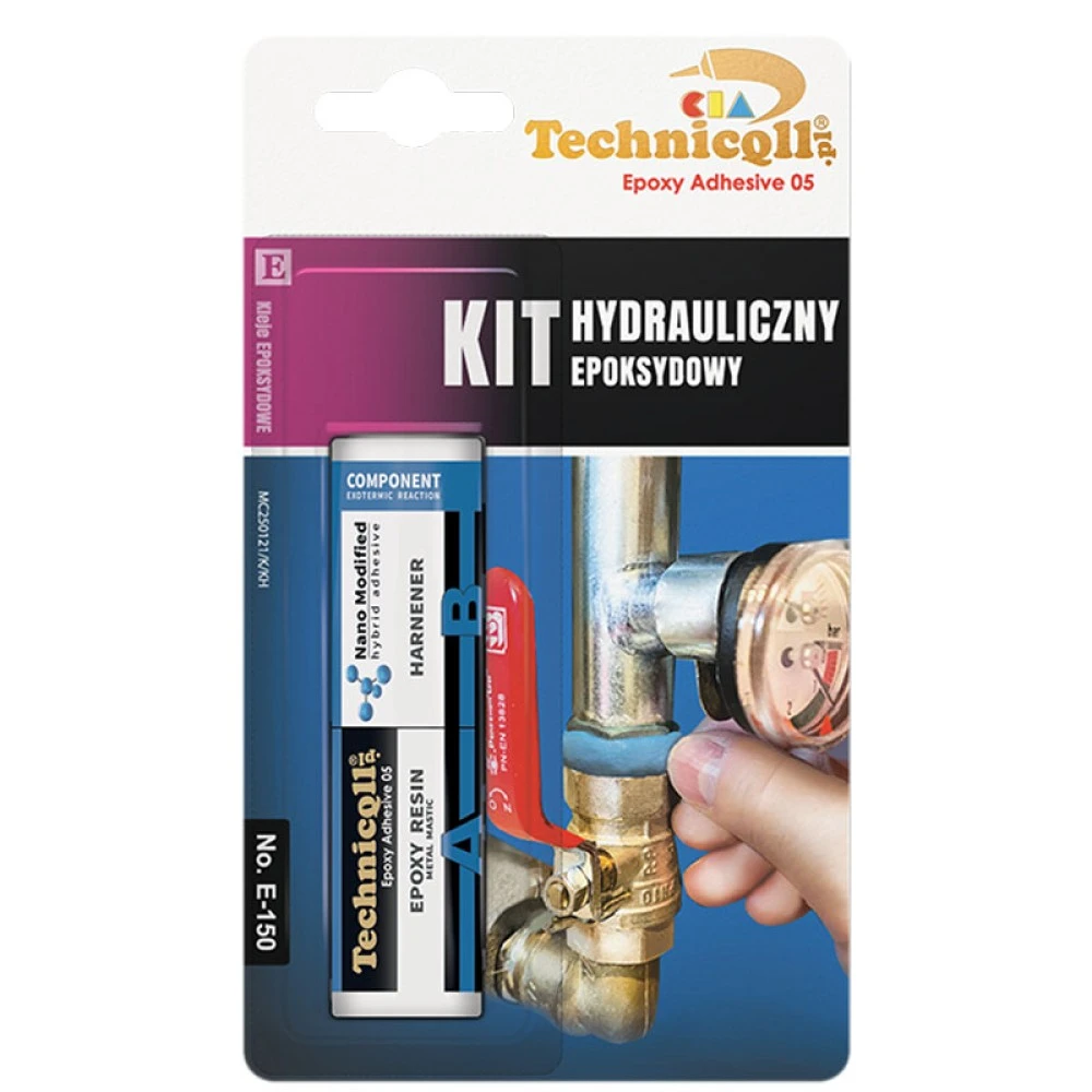 Kétkomponensű epoxy gyurma vízcső, hűtő-fűtő csővekhez 35gr Technicqll E-150