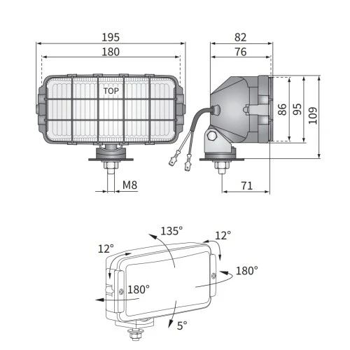 Ködlámpa szögletes nagy szúró fehér Wesem HP2.11047