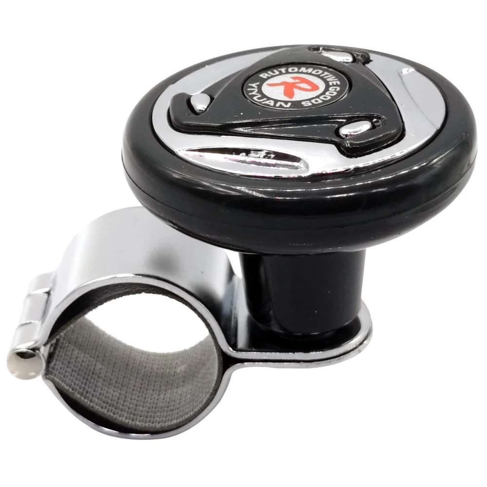 Kormánytekerő gomb fekete-króm YI-293