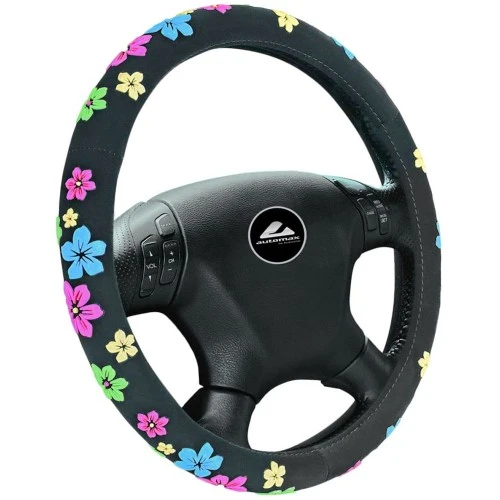 Kormányvédő 37-39cm nubuk virágmintás AM2561