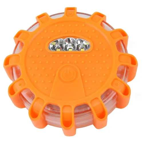 Mágneses vészvillogó narancssárga lámpa 12+3 LED W14322-3