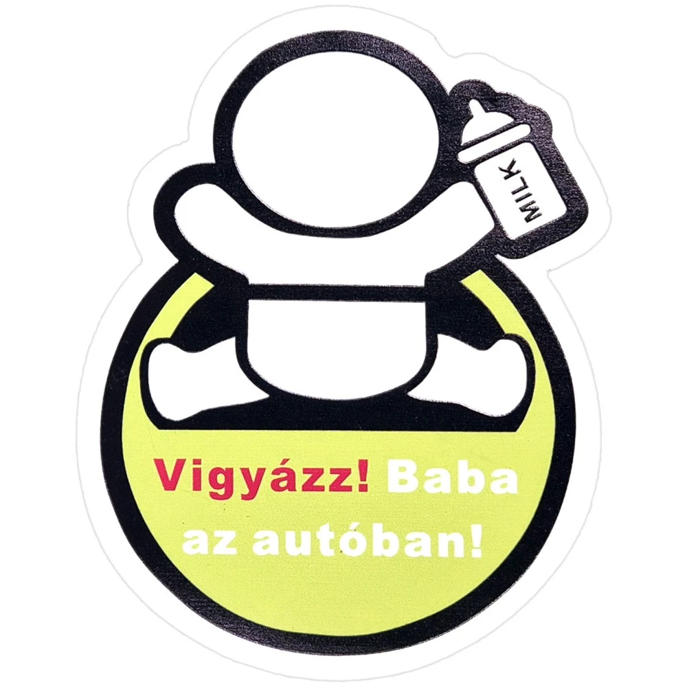 Vigyázz! Baba az autóban mágneses matrica