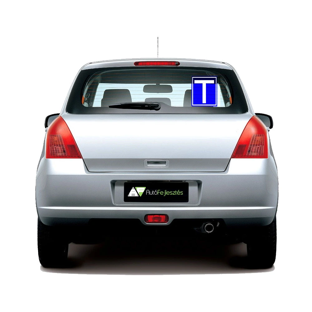 Matrica T (tanuló vezető) jelzés autóra statikus tapadással