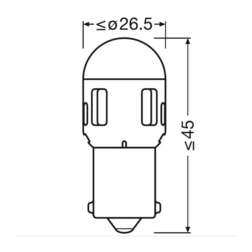 LED 12V/21W/BA15s/2db/1,2W fehér 6000K Neolux NP2160CW