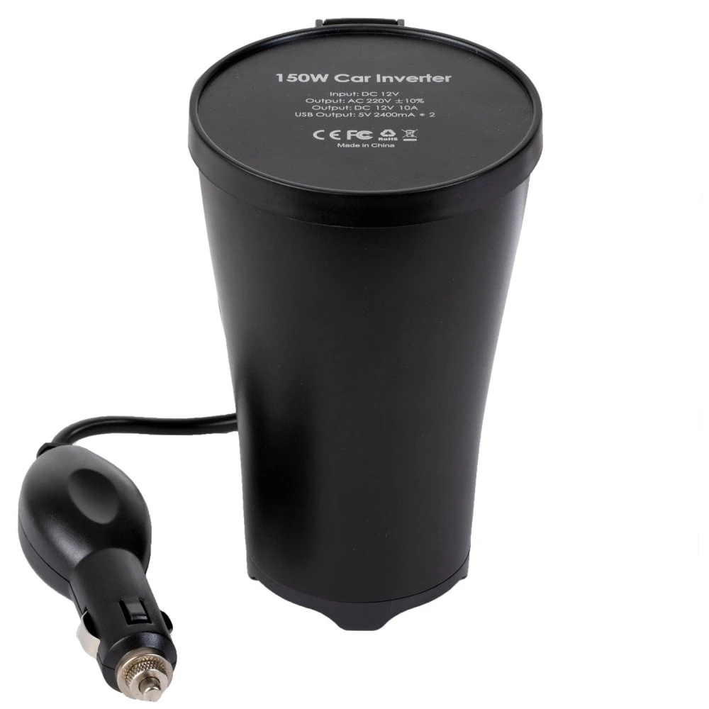 Feszültség átalakító inverter pohártartóba 12V-ról 230V-ra 150W 95941