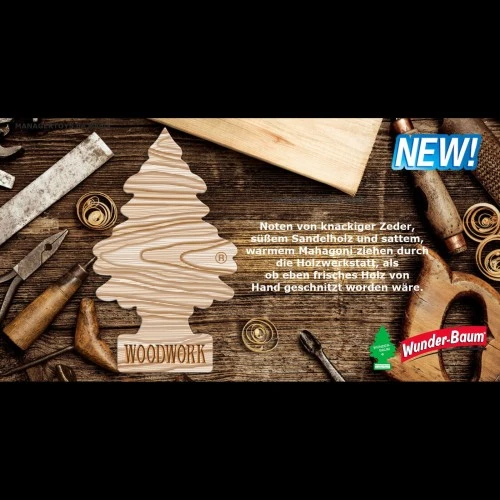 Illatosító Wunder-Baum Wild WoodWork (asztalos műhely illat)