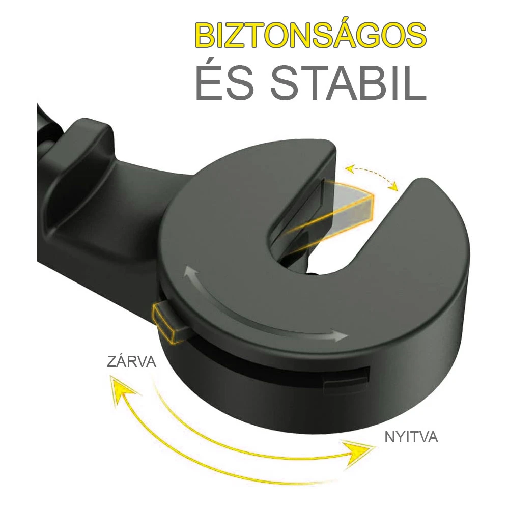 Telefon és tablet tartó fejtámlára, mágneses 16130