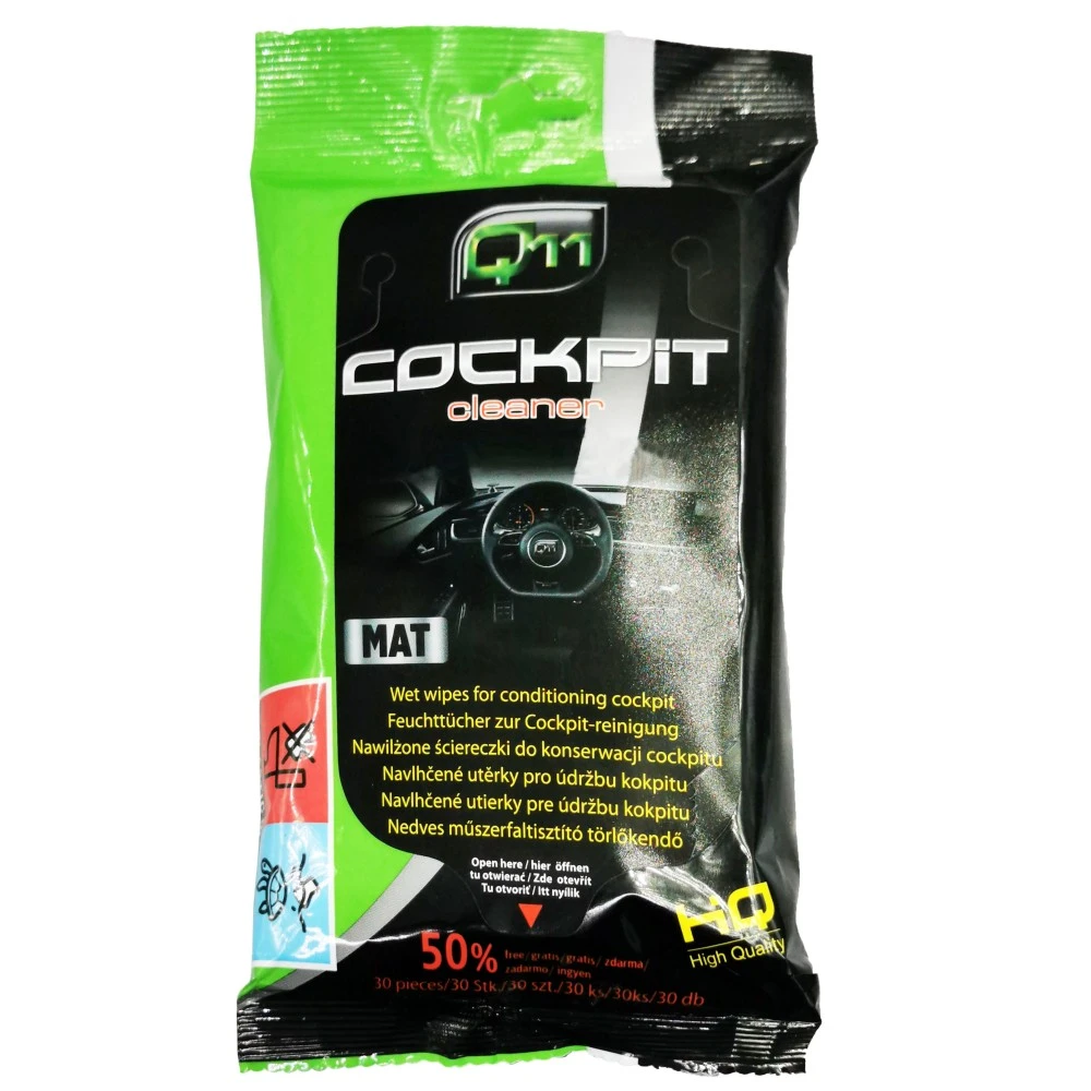 Belsőtér- és műszerfaltisztító kendő ápoló anyaggal 30 db Q11