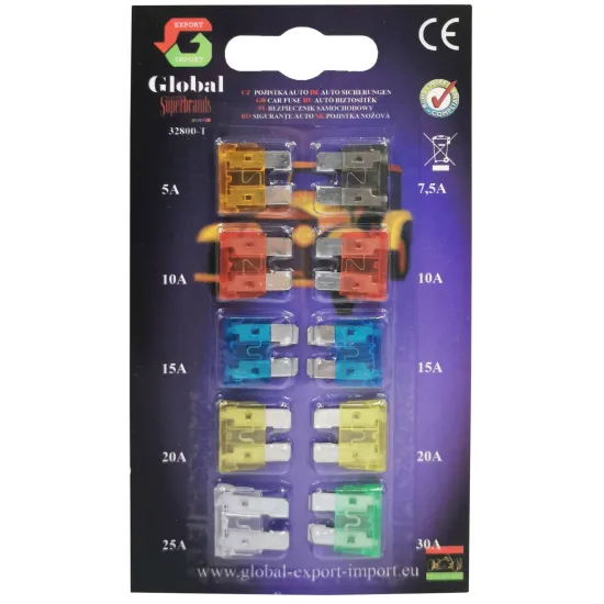 Biztosíték készlet késes normál 10db/csomag Biztosíték készlet késes normál 10db/csomag