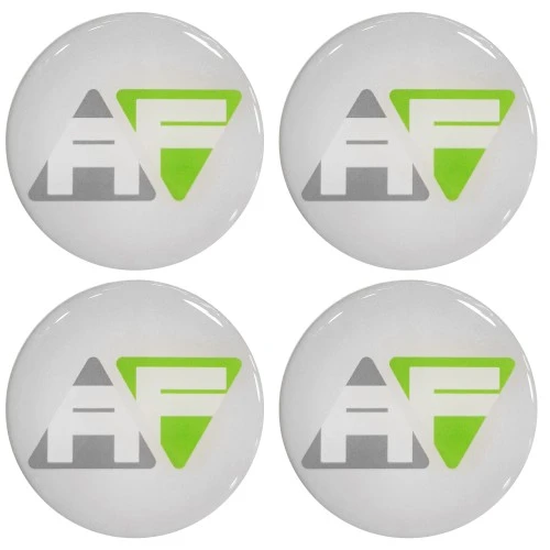 Felni közép matrica AF ezüst színben, prémium műagyantás 4db-os szett	