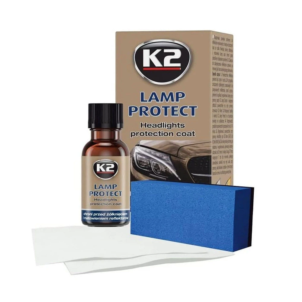 Fényszóró (műanyag lámpabúra) védőbevonat szett 10ml K2 Lamp Protect