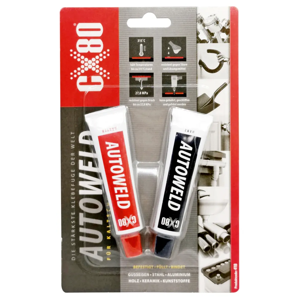 Folyékony fém (hideg-hegesztő) hőálló, extra erős 2K ragasztó CX-80 Autoweld