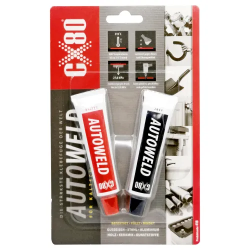 Folyékony fém (hideg-hegesztő) hőálló, extra erős 2K ragasztó CX-80 Autoweld