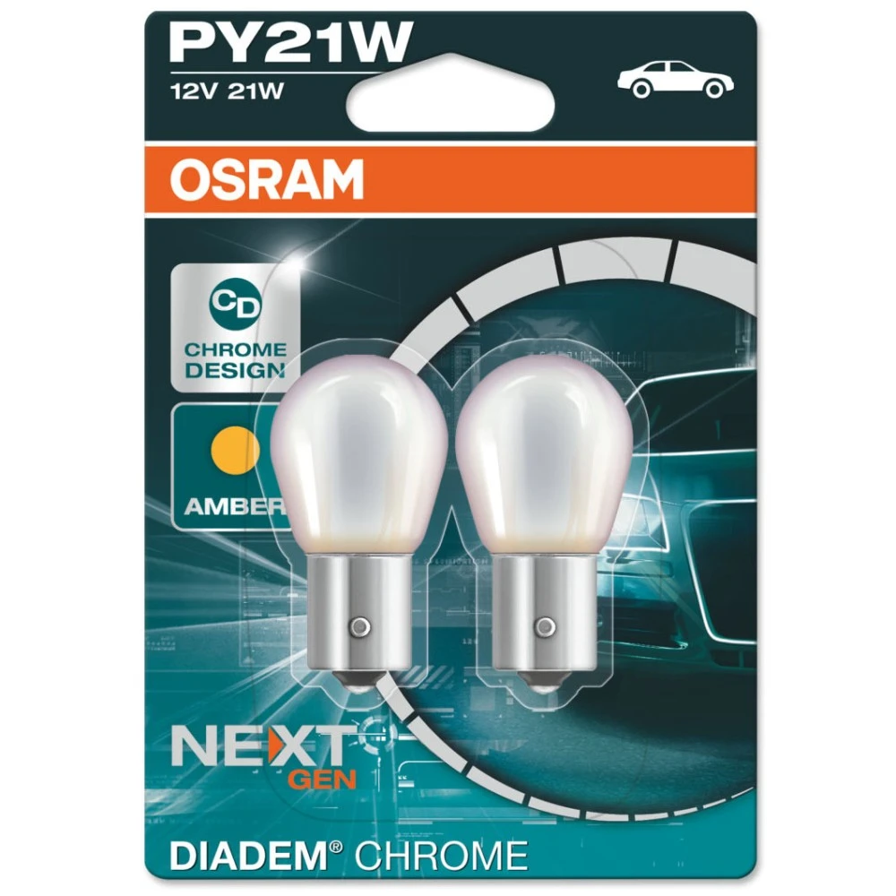 Izzó 12V/21W/BAU15s DIADEM CHROME szett Osram 7507DC-02B (2db)