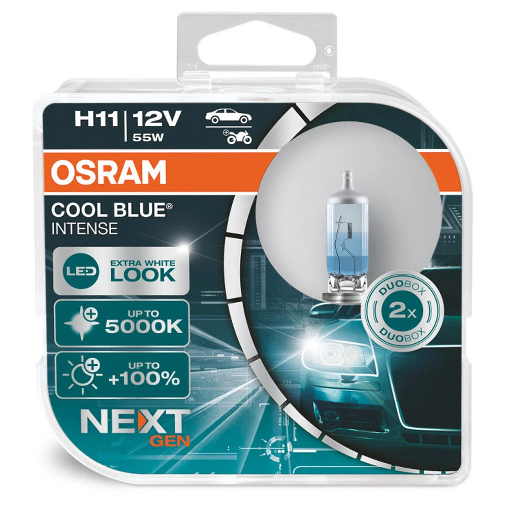 Izzó 12V/55V/H11/2db +100% Osram Cool Blue Nextgen 2db 64211CBN