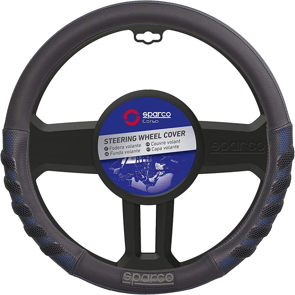 Kormányvédő 37-39cm fekete-kék prémium Sparco S101 