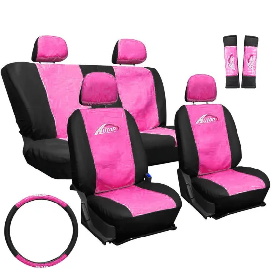 Üléshuzat szett fekete-pink 11db-os ajándékkal AG23001 Üléshuzat szett fekete-pink 11db-os ajándékkal AG23001
