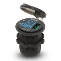 USB aljzat, szivargyújtó helyére építhető, kijelzővel(12/24V) 54927BL