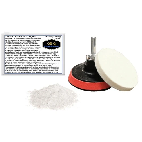 Üveg polírozó készlet cerium-dioxid-os 100 gr. GB-Q