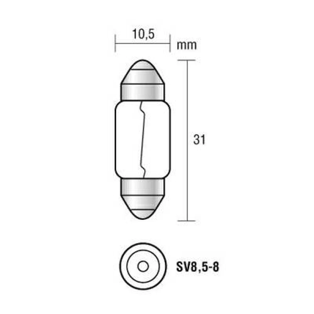 Izzó 12V/5W szofita 31 mm SCT 203508