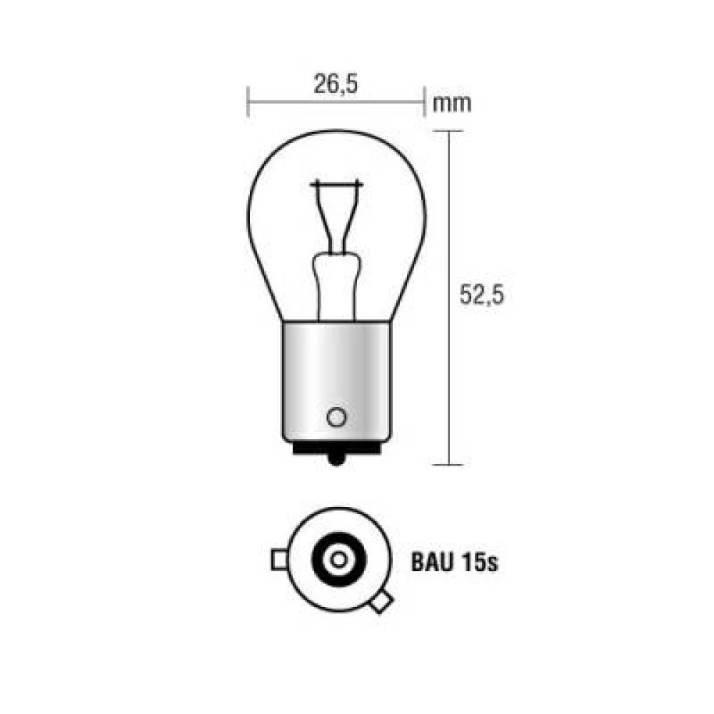 Izzó 12V/21W BAU15s narancssárga (index)