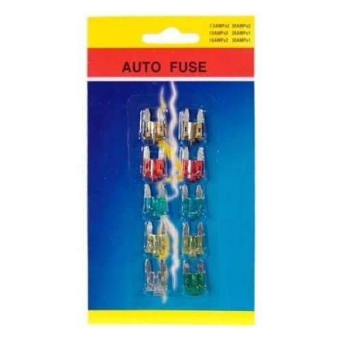 Biztosíték készlet késes mini LED-es 10db