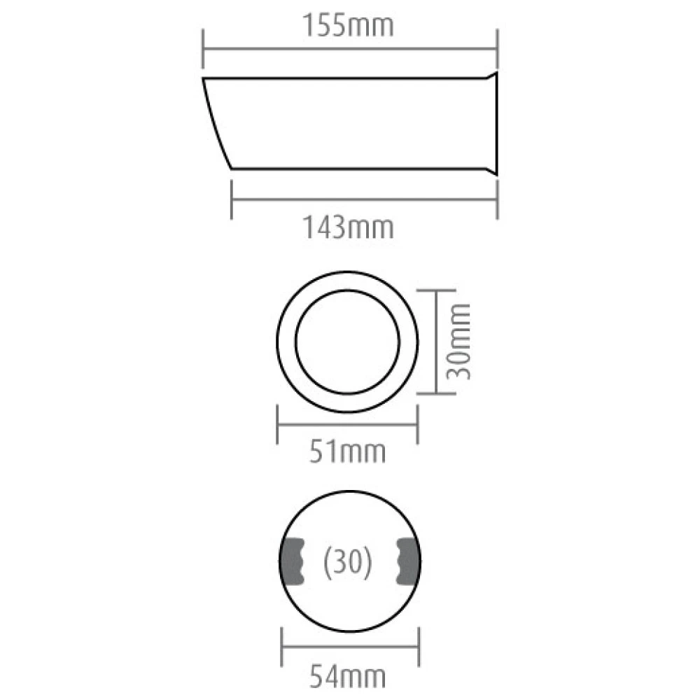 Kipufogóvég 54mm kerek/ferde króm AM1120