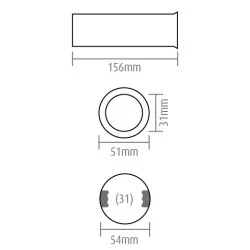 Kipufogóvég 54mm kerek/egyenes króm AM1113
