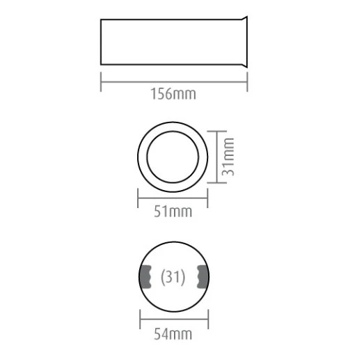 Kipufogóvég 54mm kerek/egyenes króm AM1113