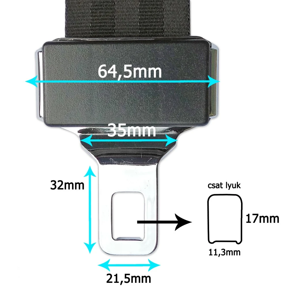 Biztonsági öv hosszabbító 42 - 70 cm-ig állítható