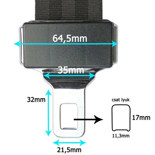 Biztonsági öv hosszabbító 42 - 70 cm-ig állítható