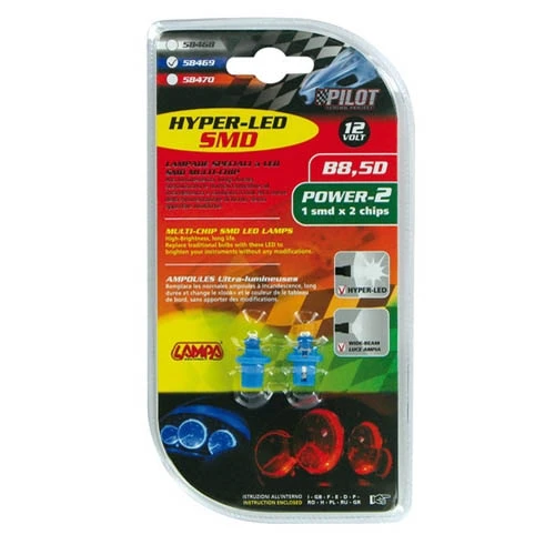 LED műszerfalba, kék 12V B8,5D (BAX) 2db