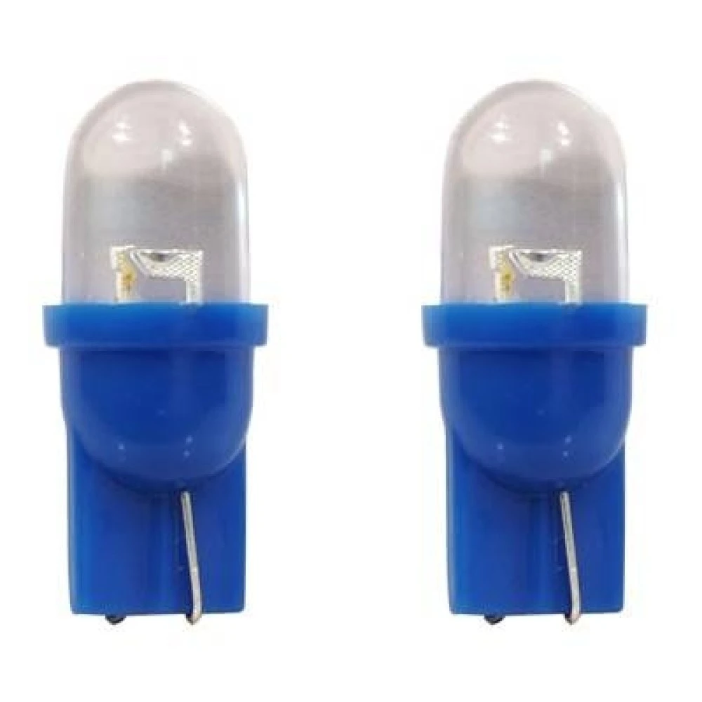 Izzó 12V T10 kék gömbfejű LED párban 29B