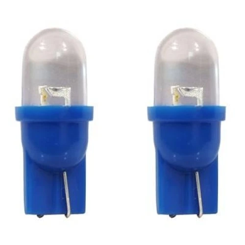 Izzó 12V T10 kék gömbfejű LED párban 29B
