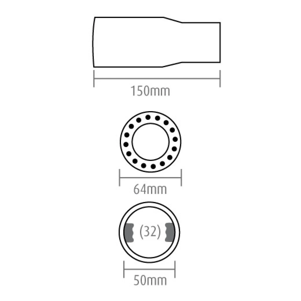 Kipufogóvég 50mm lyukacsos kerek/egyenes króm AM1106