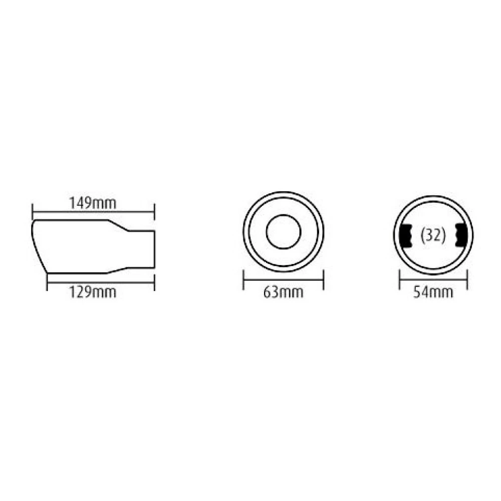Kipufogóvég kerek/ferde krómozott duplafalú 63mm AM1038