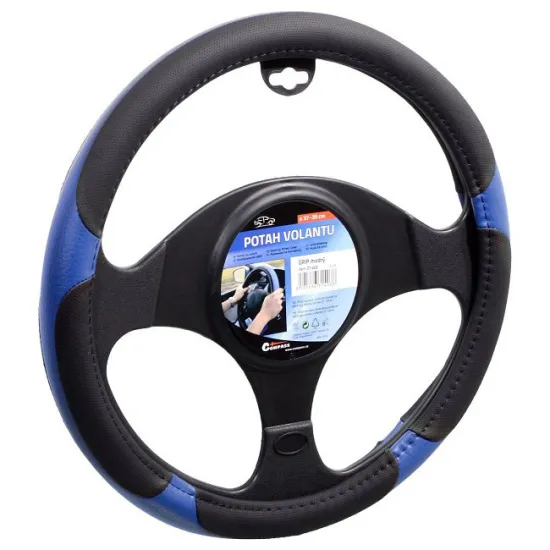 Kormányvédő 37-39cm bőr hatású kék-fekete Grip 31403 Kormányvédő 37-39cm bőr hatású kék-fekete Grip 31403
