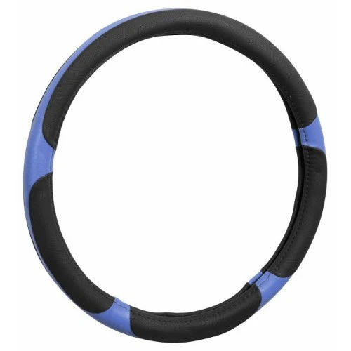 Kormányvédő 37-39cm bőr hatású kék-fekete Grip 31403