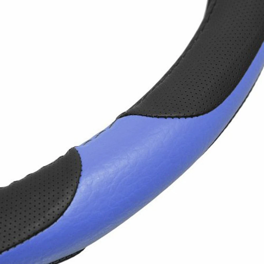 Kormányvédő 37-39cm bőr hatású kék-fekete Grip 31403